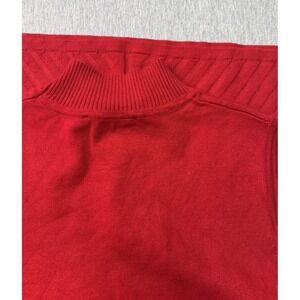 Variations Red Mock Neck Sleeveless Knit Top Pullover Women's Size S